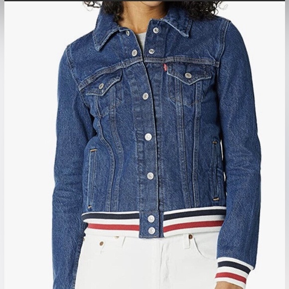 Levi's Original Rib Trim Trucker Jeans Jacket Size S - Picture 8 of 8